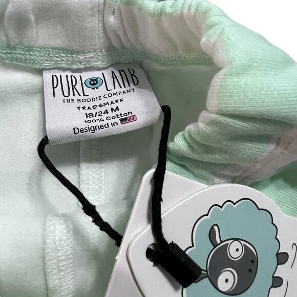 NEW Purl Lamb 18-24m Mint Striped Shorties Sweat Shorts - Picture 3 of 3